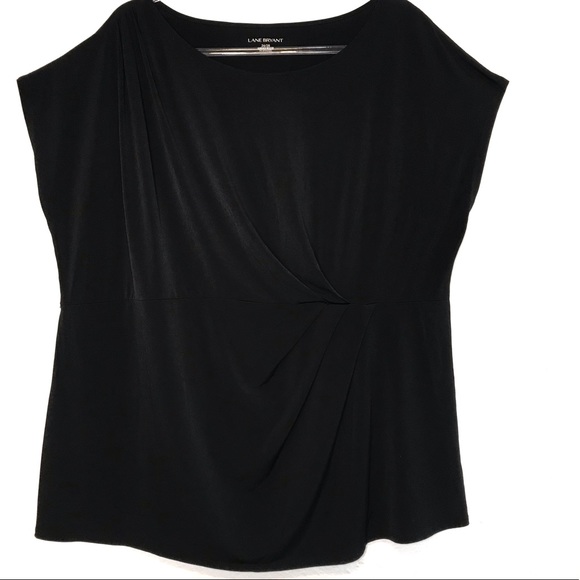 Lane Bryant Tops - LANE BRYANT black ruched front blouse sz 26/28